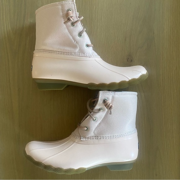 New Sperry Saltwater Waterproof Duck Booties, Girls, Blush Sz Youth